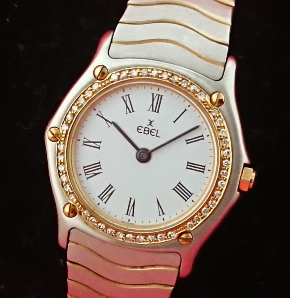 希少【 EBEL エベル Classic Wave クラシック ウェーブ ダイヤベゼル 