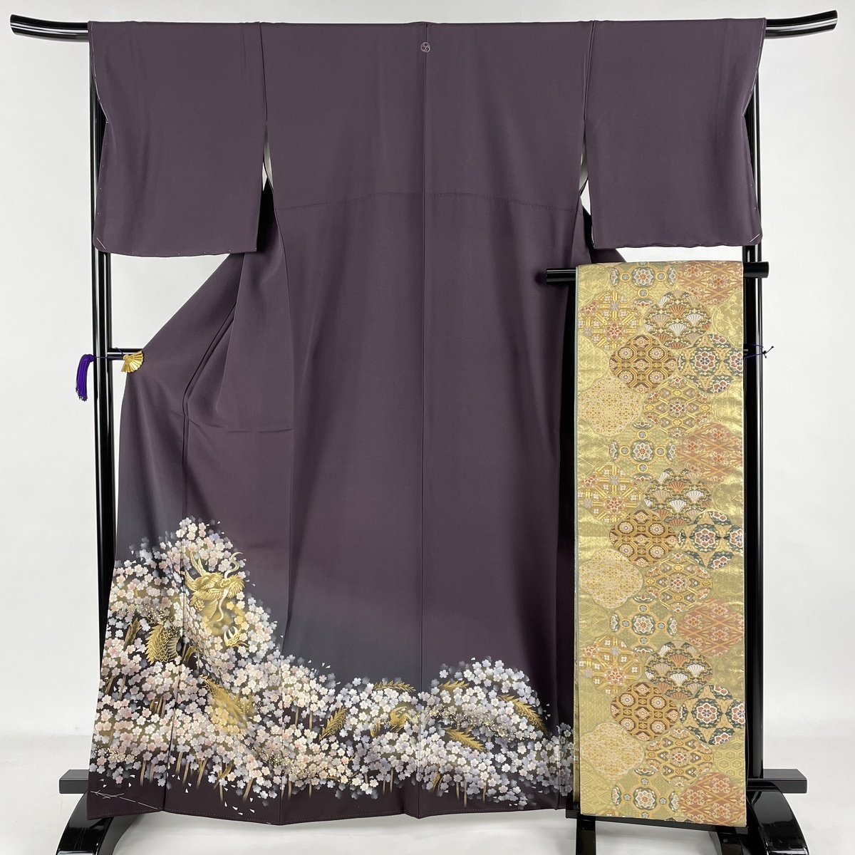色留袖 | 夏着物 正絹 逸品 金彩 未使用の通販 M 黒留袖レンタル 黒地 