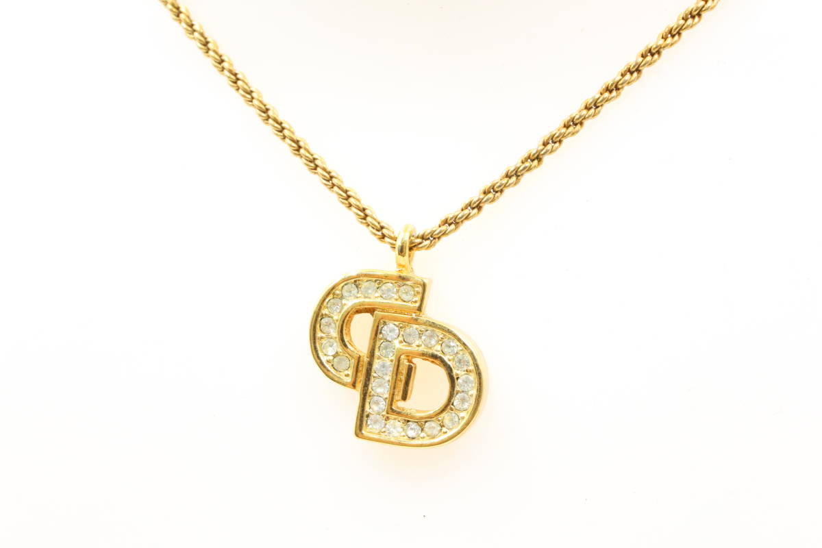ネックレス Dior CDロゴ メッキ メタル 極美品箱付きクリスチャン 