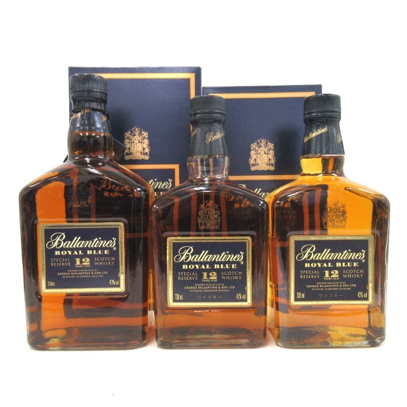 SALE，高品質 バランタイン 12年 ロイヤルブルー 3本セット 700/1000ml(スコッチ)｜売買されたオークション情報、yahooの商品情報をアーカイブ公開 - オークファン スコッチ