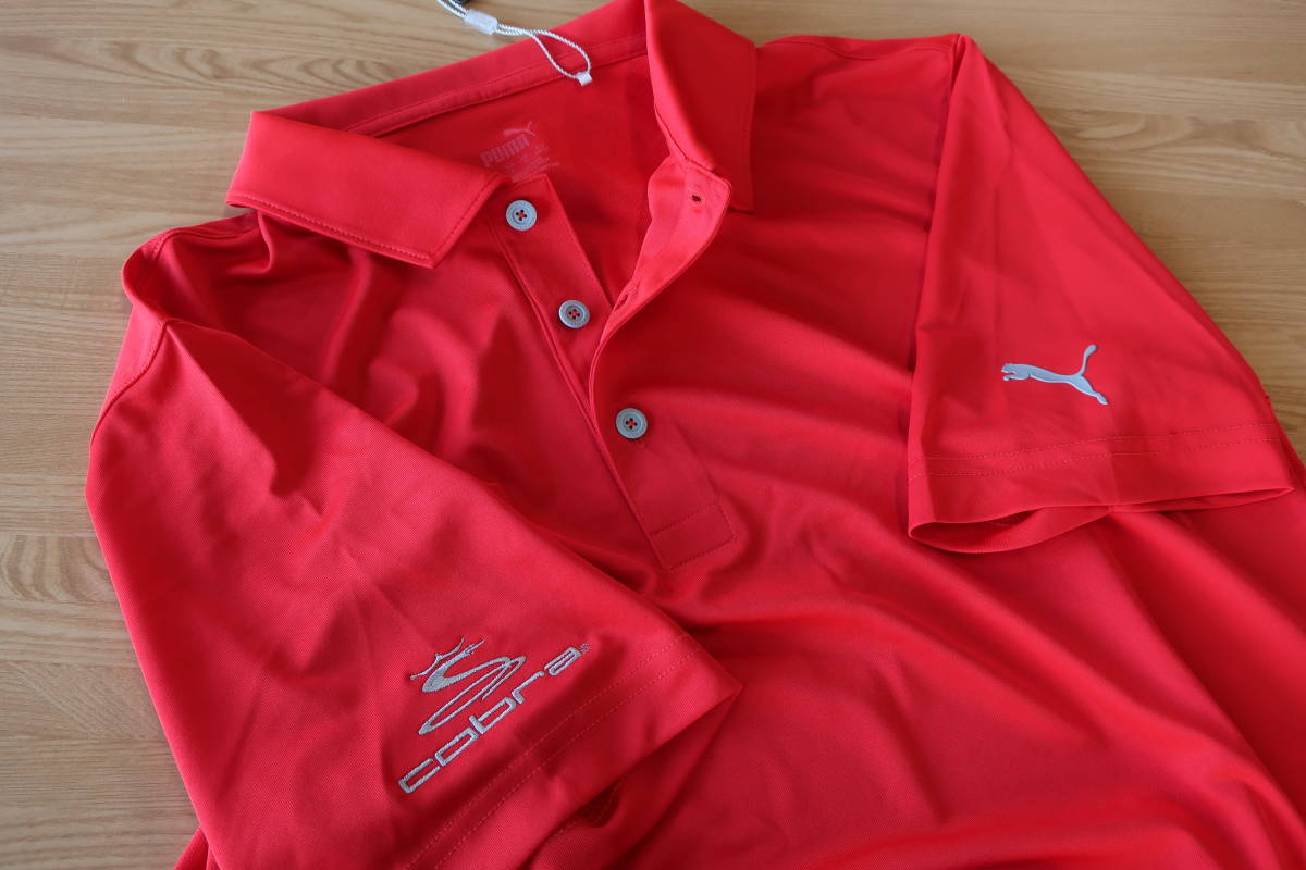 ☆☆PUMA Rotation Polo 【レッド M】 特注コブラ刺繍入り ローテーションポロ ドライセル プーマ 新品