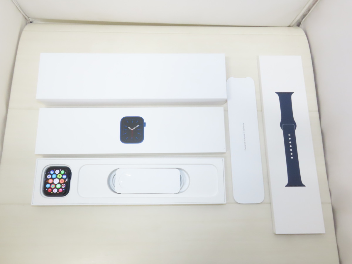 ☆Apple Watch アップルウォッチ シリーズ6 GPS 44mm A2292 ブルーアルミニウム M00J3J/A 未使用替バンド・箱付 ペアリング解除済 良品☆30