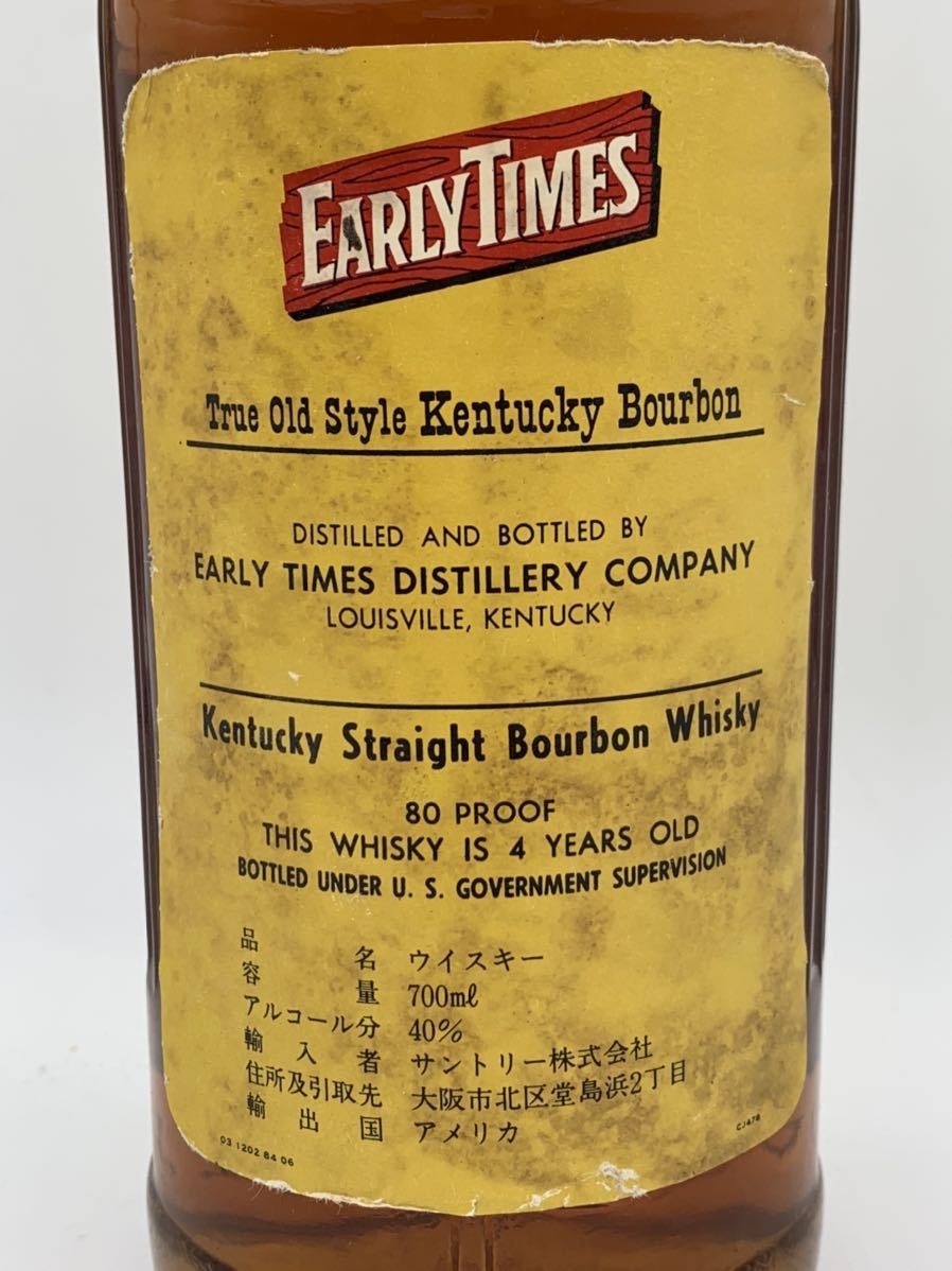 最安値，大得価】 古酒 未開栓 EARLY TIMES Kentucky Bourbon アーリー