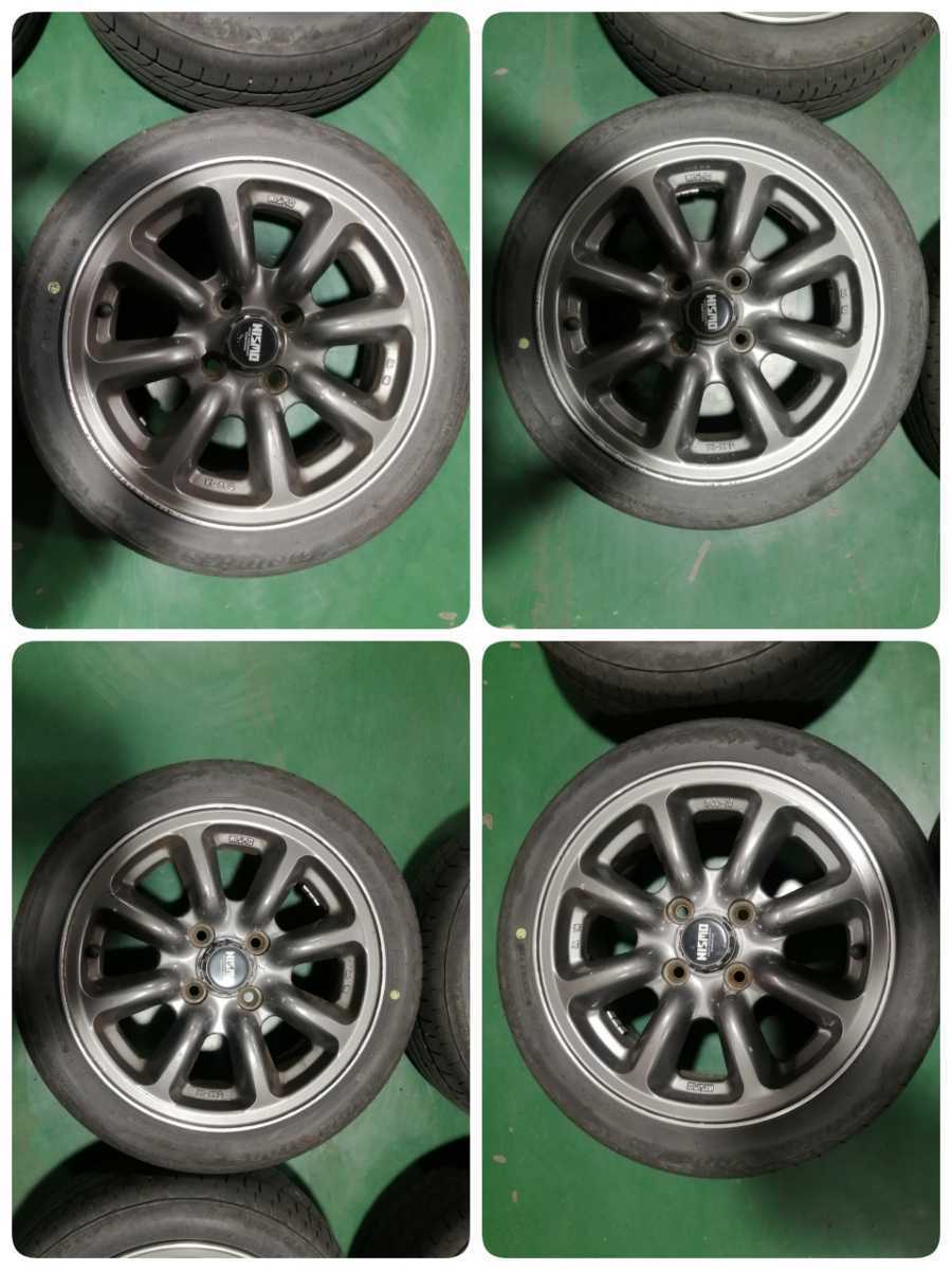 軽自動車に Nismoアルミホイール 6j 40 タイヤセット 155 55r14 ミラ アルト ミラジーノ エッセ ワゴンrなどに ラジアルタイヤ 売買されたオークション情報 Yahooの商品情報をアーカイブ公開 オークファン Aucfan Com