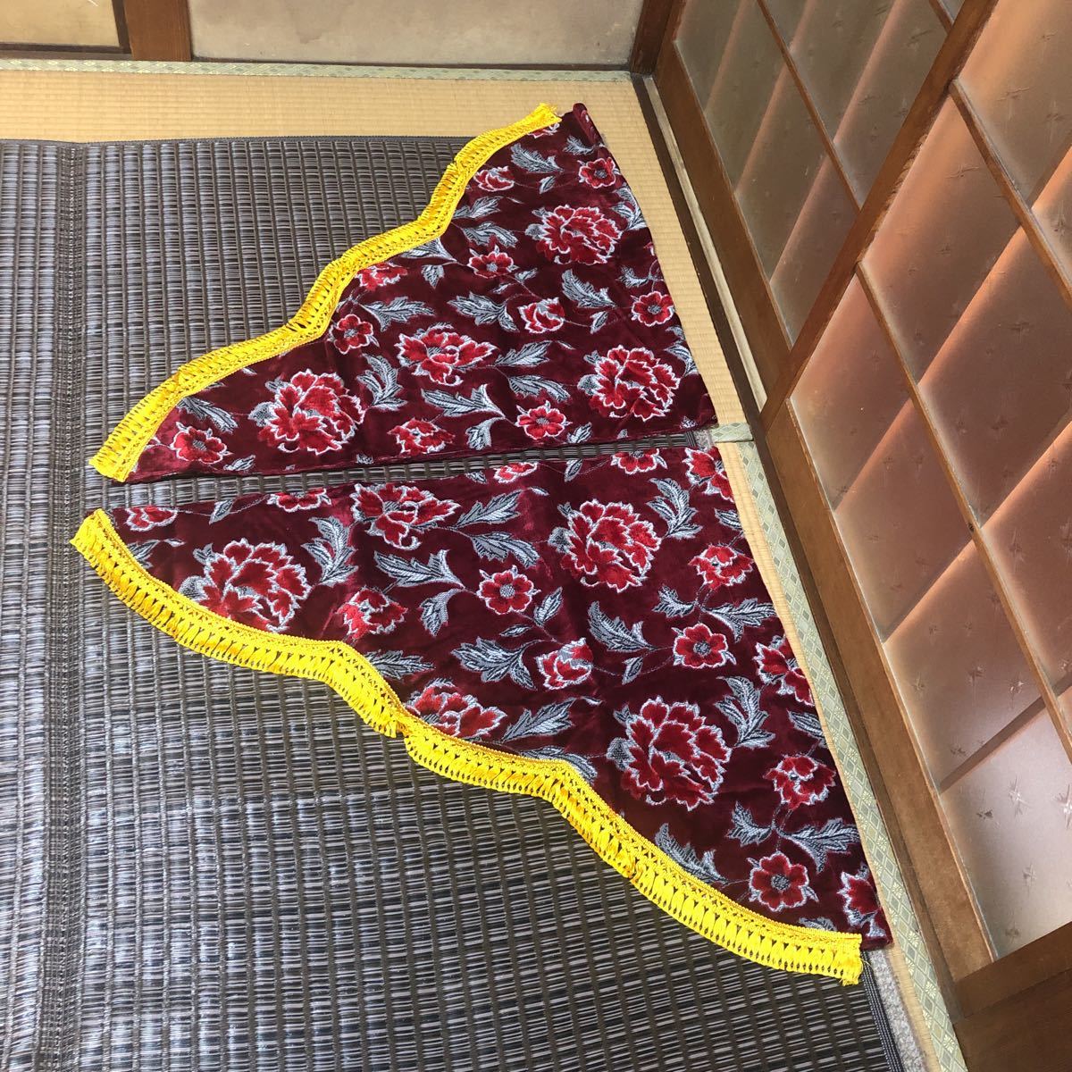 金華山 デコトラ レトロ 男の城 内装 センターカーテン カーテン 青 