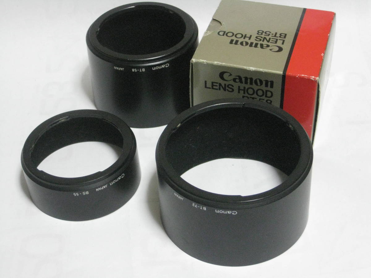 CANON LENS HOOD x3 BS55 BT58 BT72 AS IS キャノン レンズフード x3 難あり(フード)｜売買され