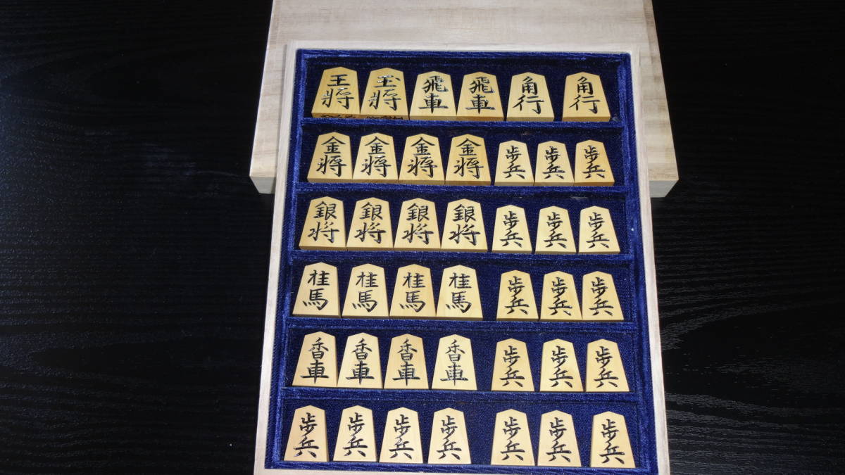 将棋駒 竹風作 昇龍書 島黄楊 龍の駒袋＆カヤ