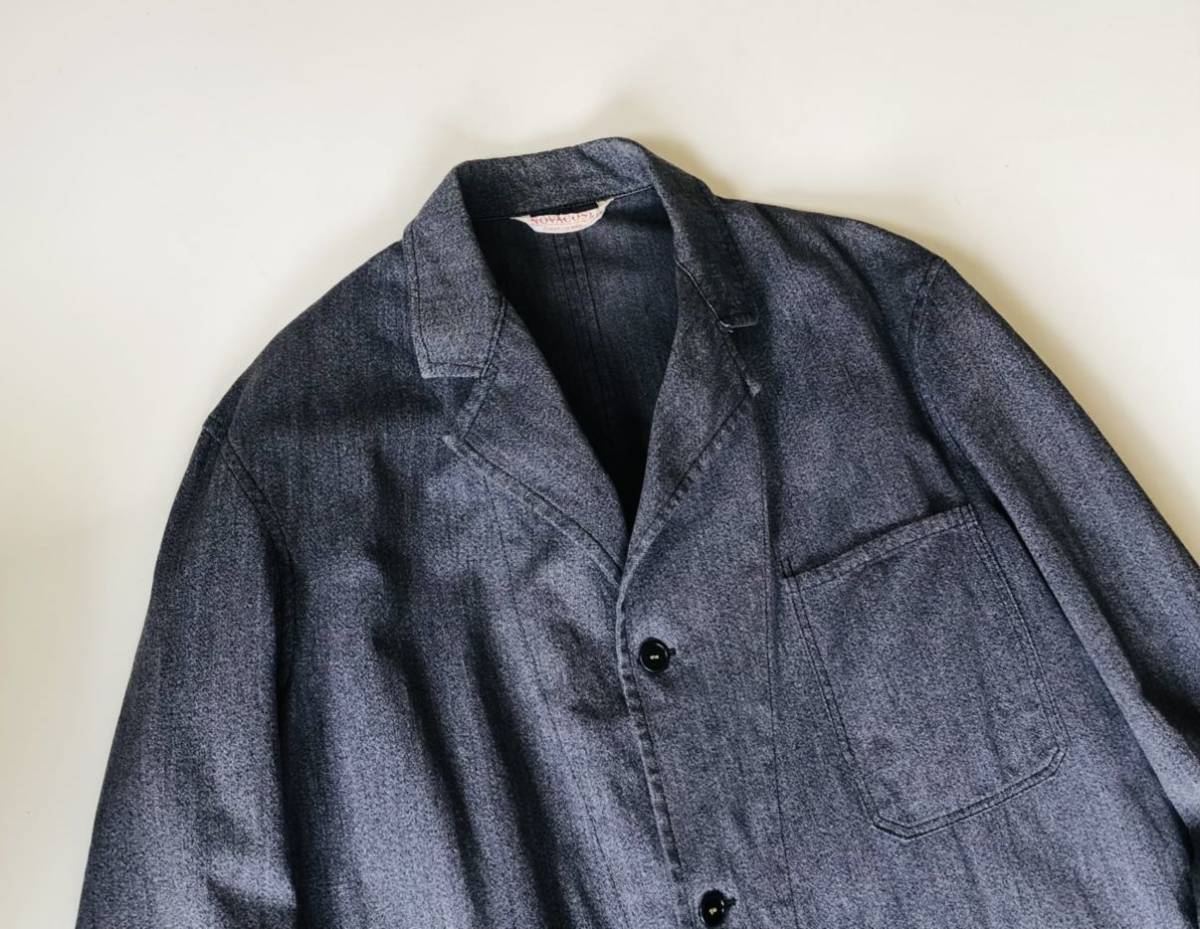 希少サイズ 40s ブラックシャンブレー アトリエコート 54 希少サイズ 40s ブラックシャンブレー アトリエコート 54