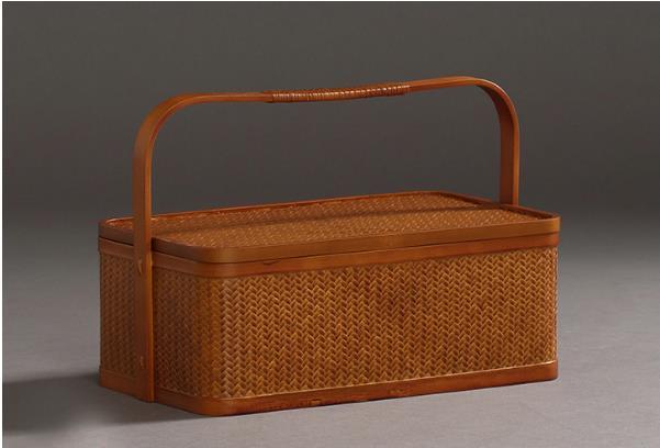 新品　手作り自然竹バスケット　収納バッグ普段使い 収納しやすい良品　茶色 FK-002