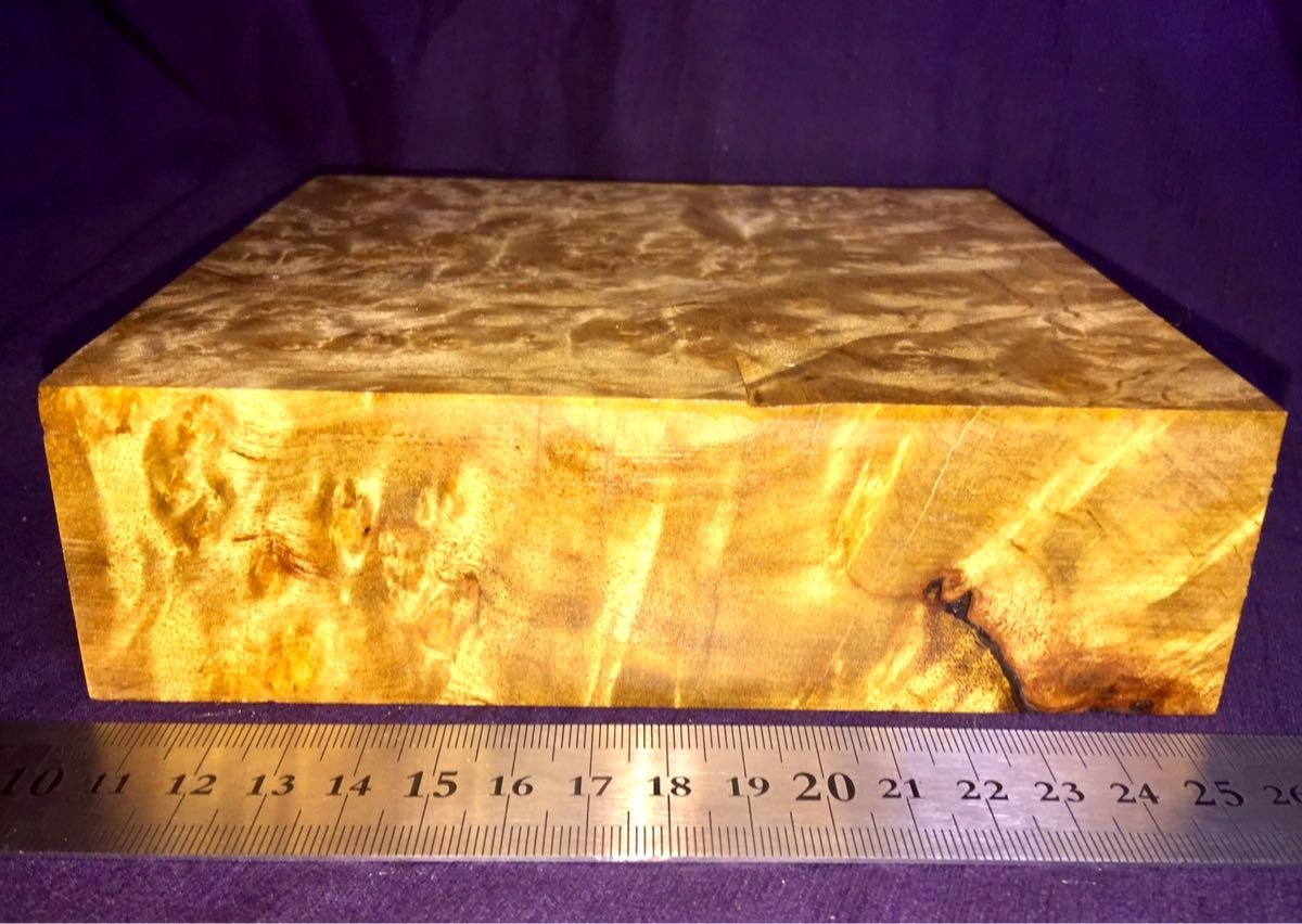 銘木 希少材 杢 瘤 黄金樟材木ブロック(HK1184)ミャンマーの三大国宝