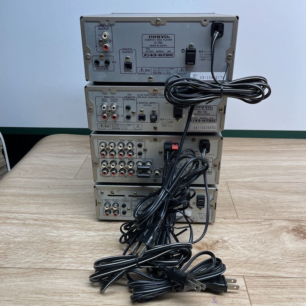 ONKYO A-905 システムコンポ オンキョー T-405W C-705 アンプ⁄AM FM A