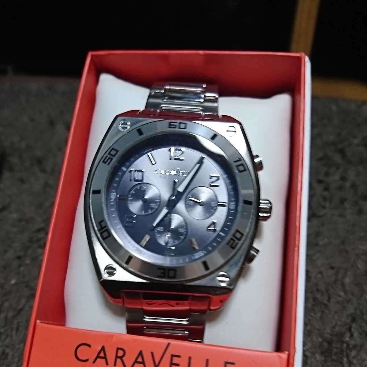 (ブローバ キャラベル)[キャラベル by ブローバ]Caravelle by Bulova 43A120 New York Chronograph Gunmetal Dial Stainless Steel メンズ _1