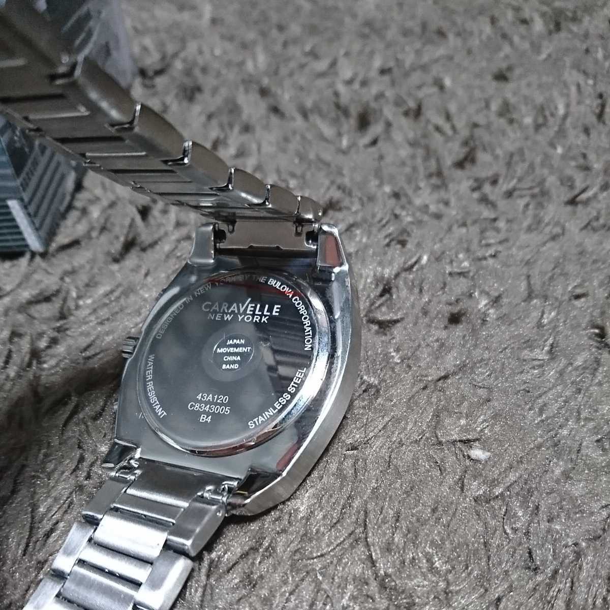 (ブローバ キャラベル)[キャラベル by ブローバ]Caravelle by Bulova 43A120 New York Chronograph Gunmetal Dial Stainless Steel メンズ _2