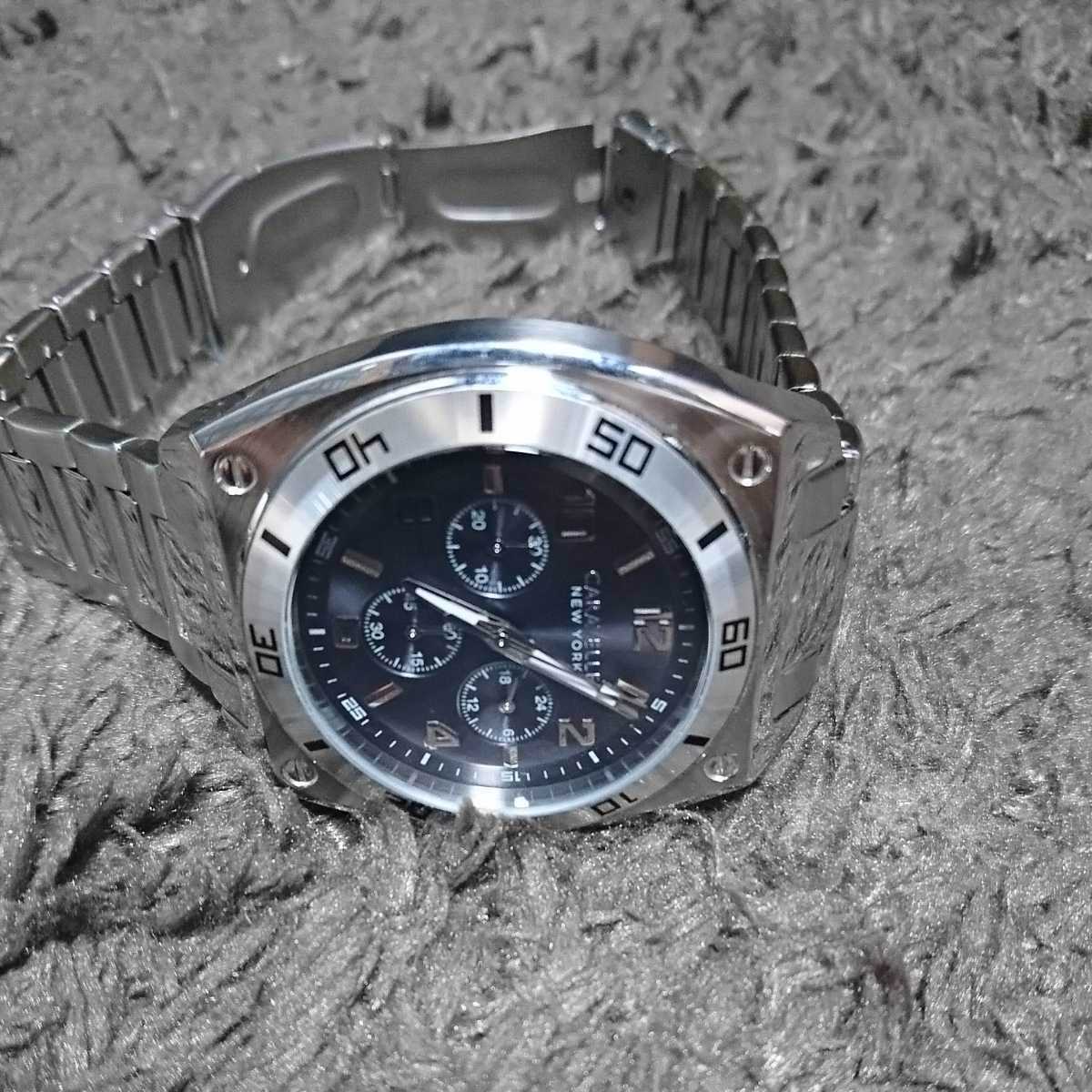 (ブローバ キャラベル)[キャラベル by ブローバ]Caravelle by Bulova 43A120 New York Chronograph Gunmetal Dial Stainless Steel メンズ _3