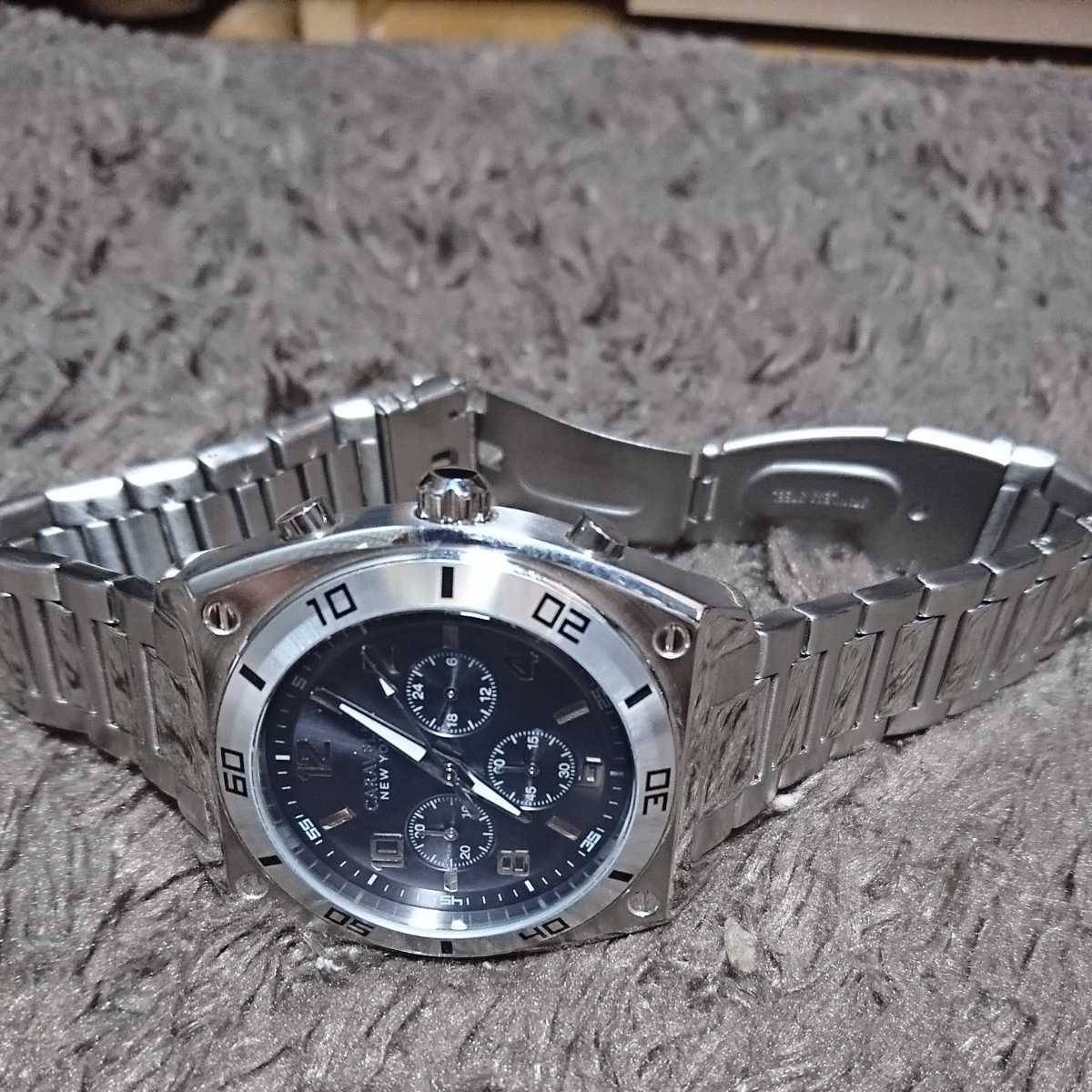 (ブローバ キャラベル)[キャラベル by ブローバ]Caravelle by Bulova 43A120 New York Chronograph Gunmetal Dial Stainless Steel メンズ _4
