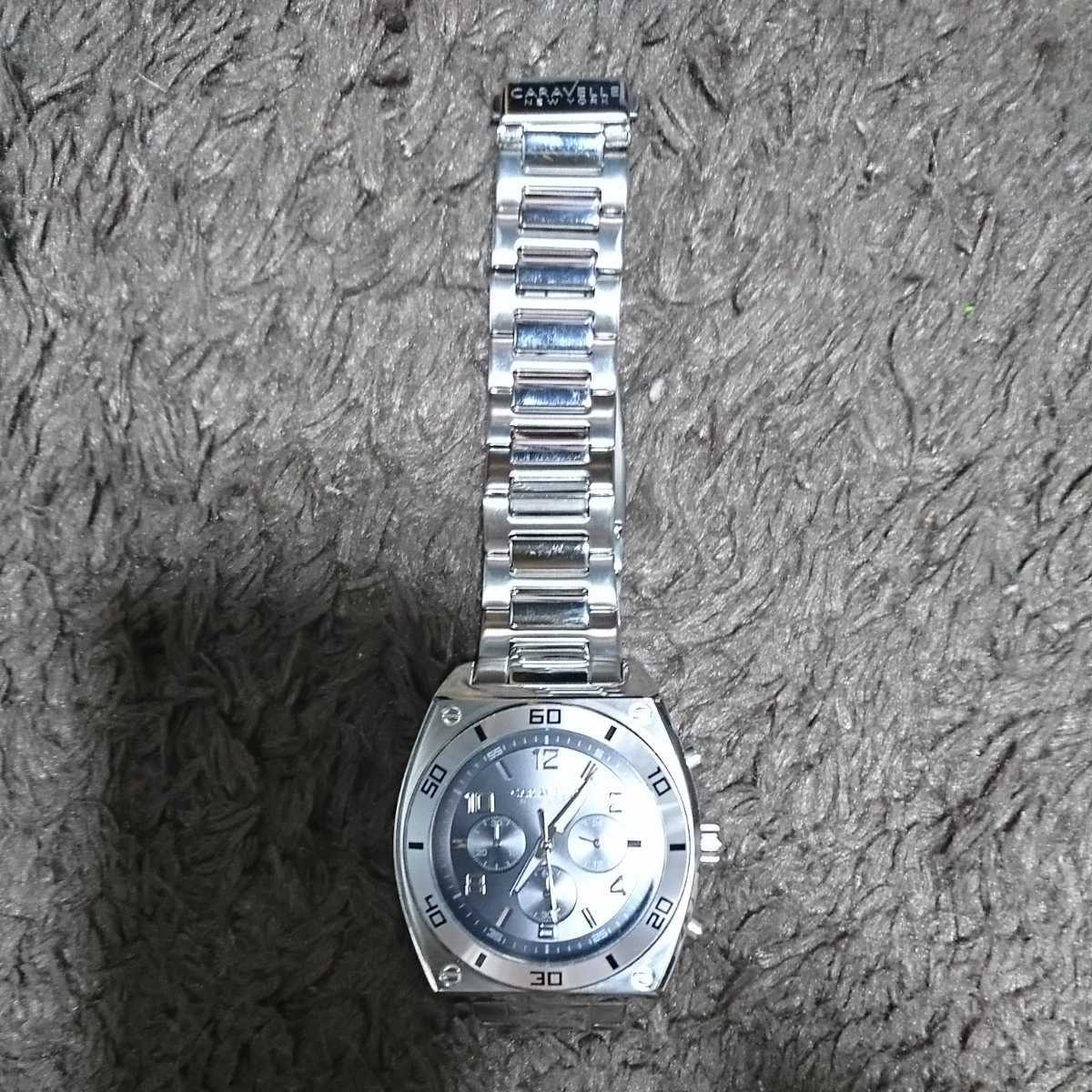 (ブローバ キャラベル)[キャラベル by ブローバ]Caravelle by Bulova 43A120 New York Chronograph Gunmetal Dial Stainless Steel メンズ _6