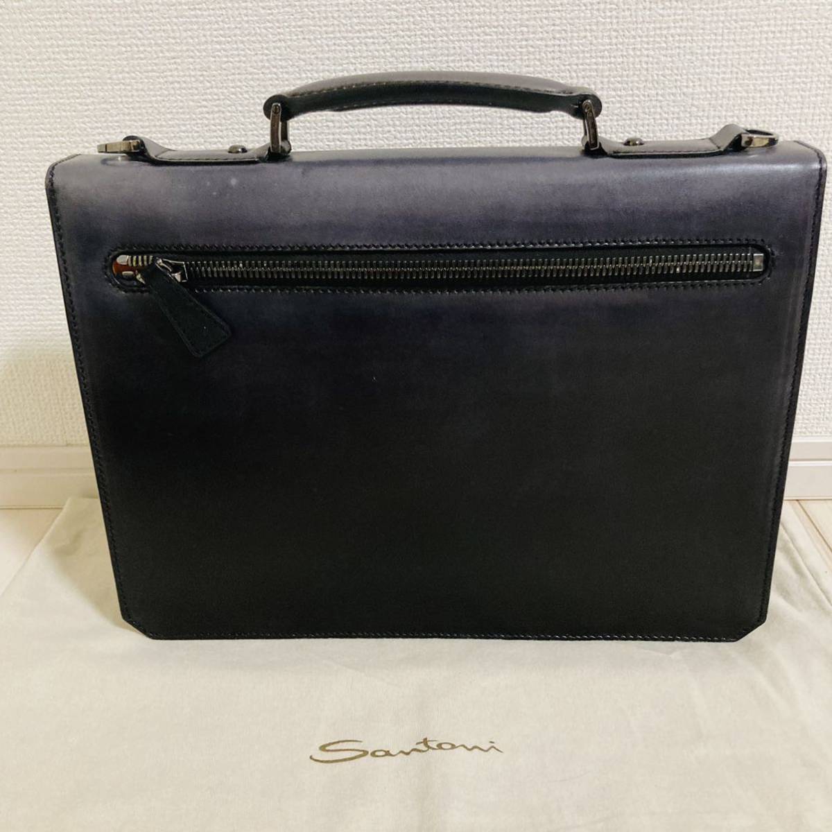 ☆極美品☆ サントーニ Santoni ビジネスバッグ ブリーフケース 鞄 