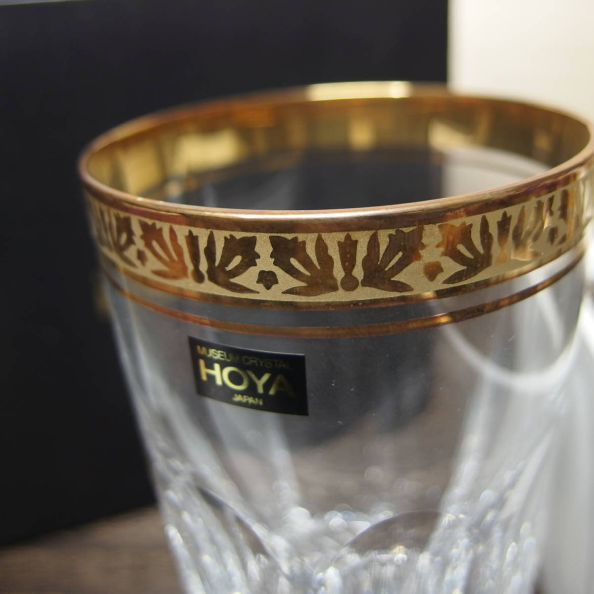 HOYA クリスタル 工芸品 6客 最高級8面カット 金彩 タンブラーグラス 6
