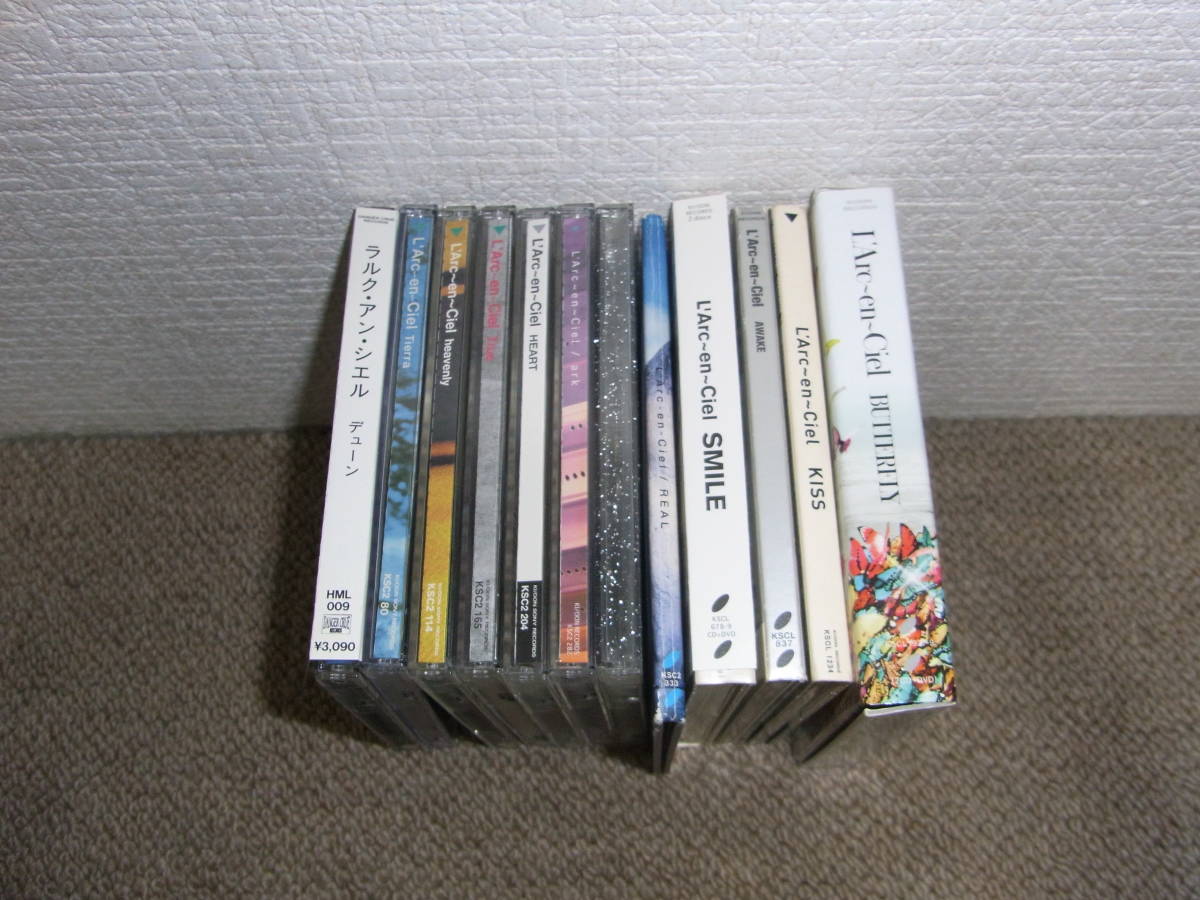 L'Arc～en～Ciel 全オリジナルアルバム12枚セット(DUNE，Tierra，heavenly，True，HEART，ark，ray，REAL，SMILE，AWAKE，KISS，BUTTERFLY) 初回盤含む