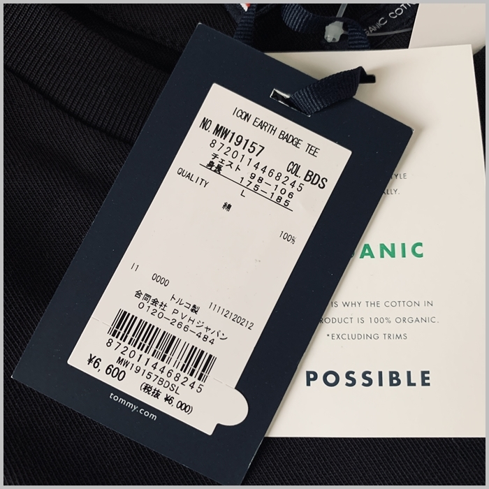 アースバッジTシャツ　ブラック Lサイズ　TOMMY HILFIGER トミー TOMMY HILFIGER カーキ 検索結果 公式オンラインストア