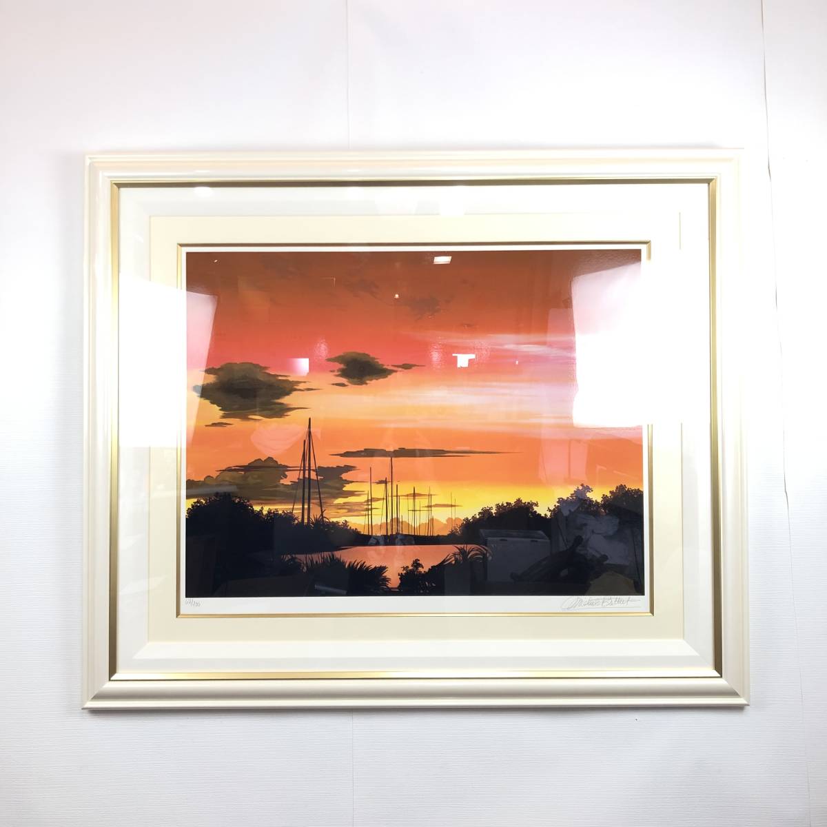 吉本雅生 木版画 「芦ノ湖の富士 夕暮れ」 吉本雅生 木版画 「芦ノ湖の富士 夕暮れ」 | EIGENSTROOMOPSLAAN.NL