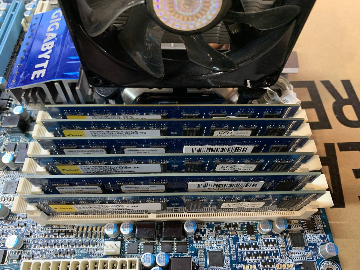 動作確認済] Core i7 980X + GIGABYTE X58マザー + メモリ6枚 Intel