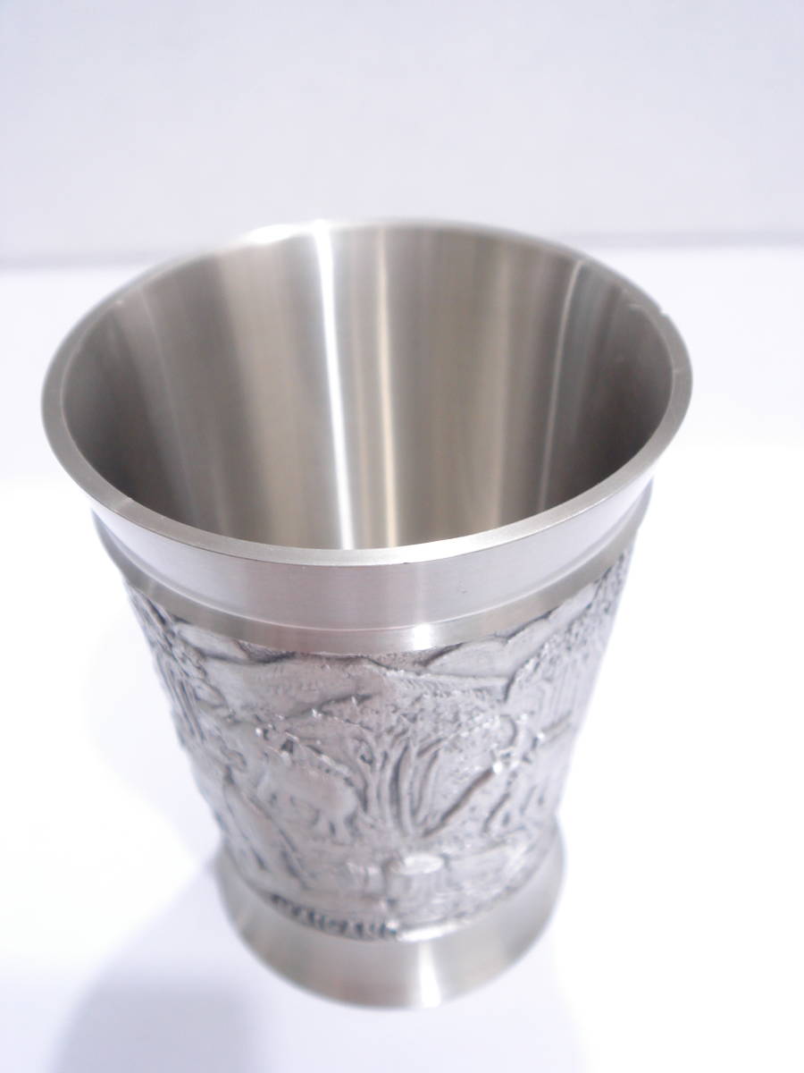 送料300円 ORIENTAL PEWTER THAILAND 酒器 ショットグラス ゾウ彫刻 お
