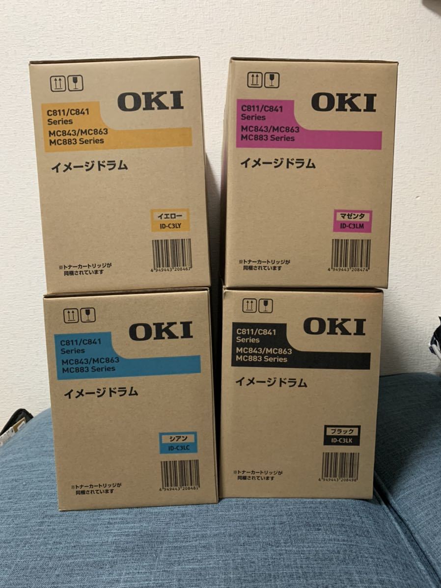 OKI 純正ドラムカートリッジ ID-C3LK ID-C3LM LC LY 4個セット C811