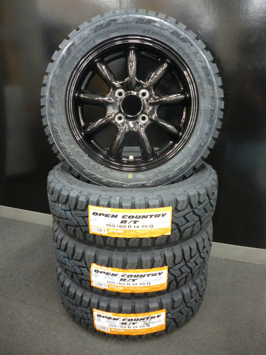 TOYOオープンカントリーR/T☆155/65R14セット☆アゲトラアゲバン