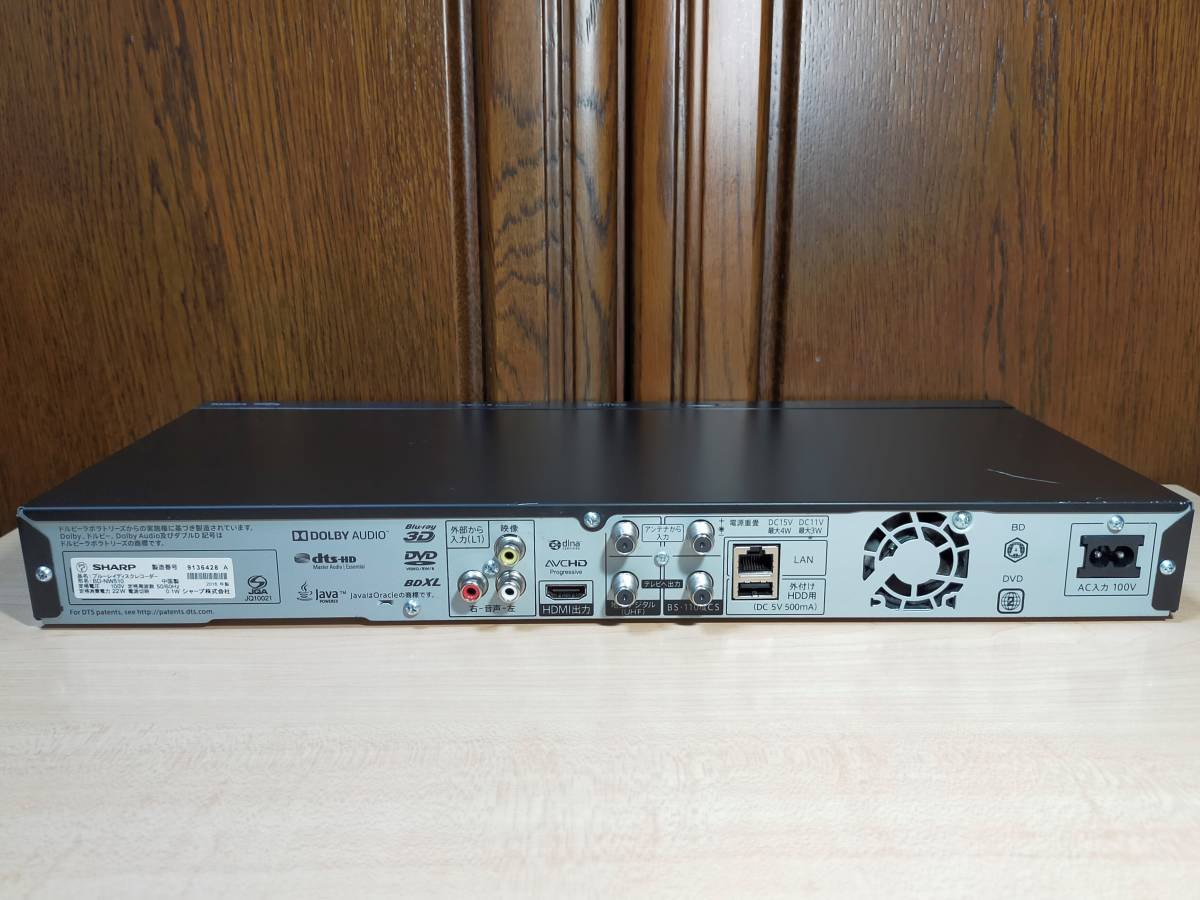 SHARP BD-NW510/2番組同時録画可/B-CAS，新品リモコン，HDMI，電源