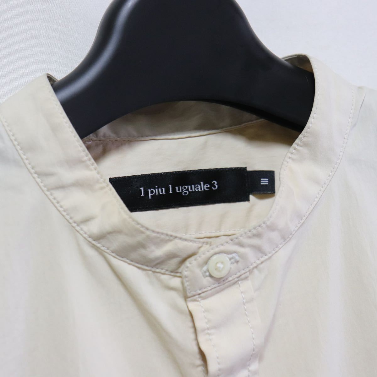 トレンド【1piu1uguale3】TYPEWRITER STRETCH BIO CLOTH VINTAGE NO COLLAR SHIRT/３/タイプライター ストレッチ ノーカラー/長袖シャツ 1PIU1UGUALE3 - | 1PIU1UGUALE3正規店 VATOMCE ウノピゥウノウグァーレトレ大阪