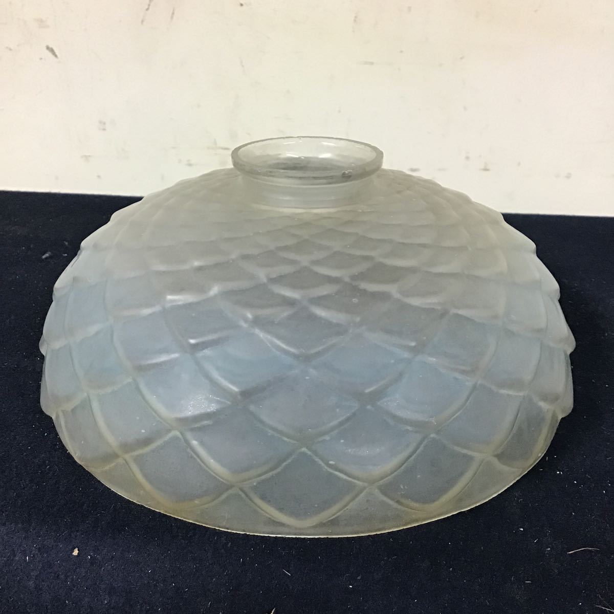 ランプシェード 電傘 ビンテージ 鱗模様 アンティーク ガラス製 当時物