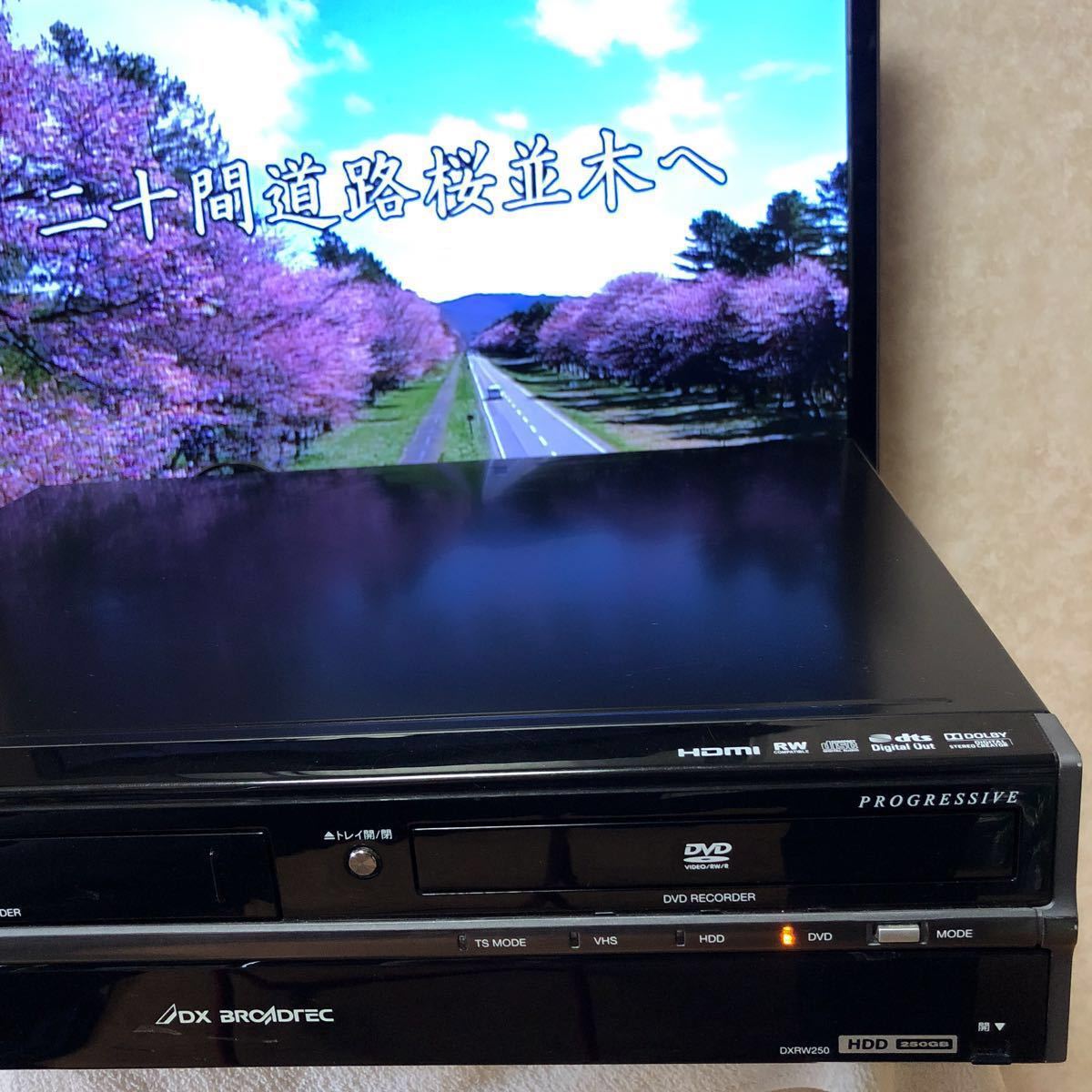 DX BROADTEC *HDD ビデオ/VHS DVD レコーダー* DXRW250*【HDD DVD再生