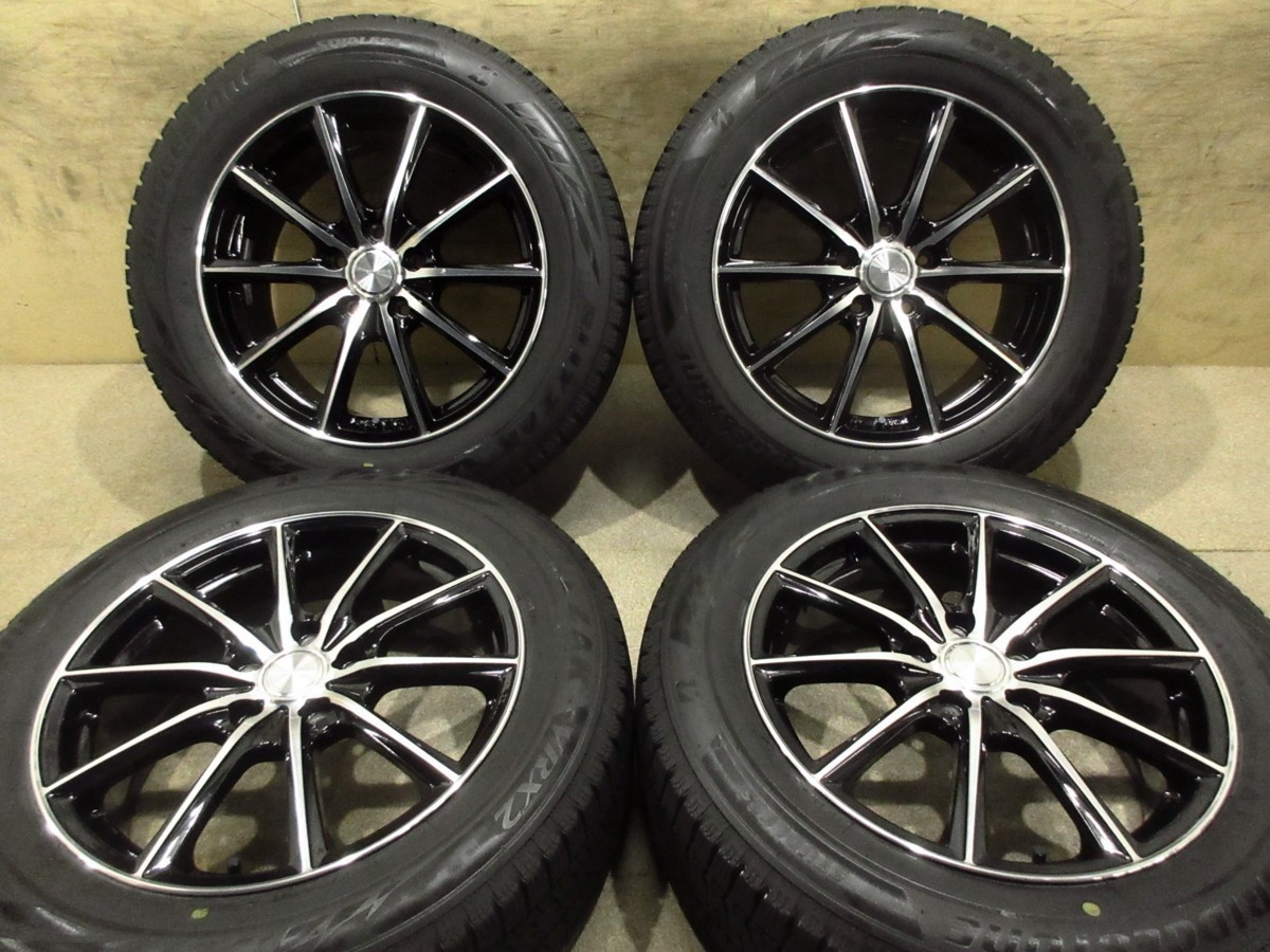 バリ溝★ブリヂストン エコフォルム CRS15 7J+53 PCD114.3-5穴 VRX2 215/60R17 BLIZZAK 2017年 スタッドレス C-HR エスティマ オデッセイ