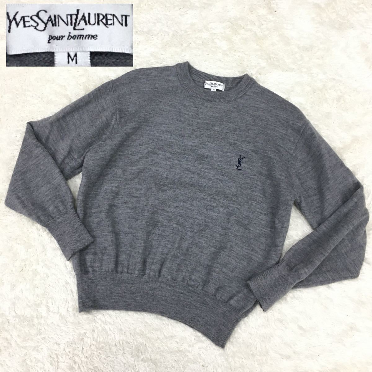 Yves Saint Laurent」 長袖ニット - グレー レディース Yves Saint