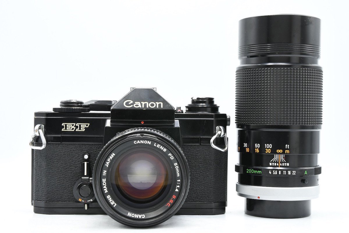 Canon キヤノン EF + CANON LENS FD 50mm F1.4 S.S.C. + CANON LENS FD 200mm F4