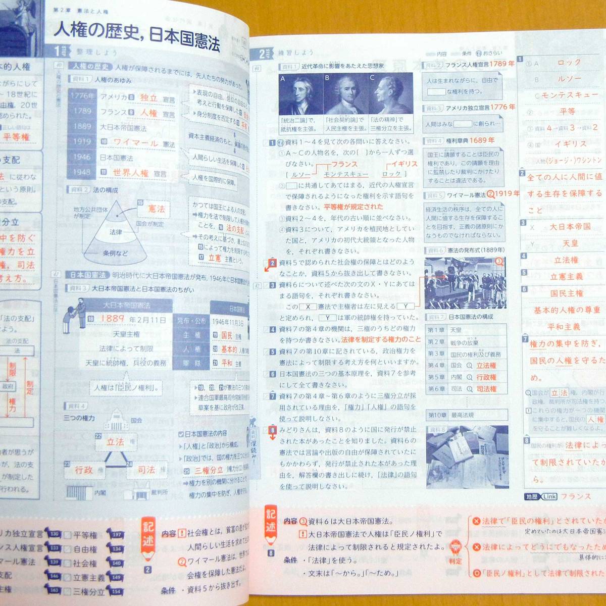 令和3年(2021)「公民の完全学習 東京書籍【生徒用】まめ完 答え