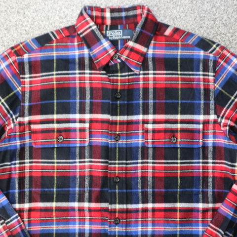 90s Polo Ralph Lauren チェック柄 ボタンダウンシャツ M マルチカラー