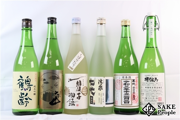 ☆注目! 日本酒6本セット 鶴齢 純米吟醸 720ml/大山 純米吟醸 封印酒 720ml/槽汲み 雄町 720ml/清泉 七代目 純米吟醸 720ml/等 純米吟醸 鶴齢 720ml 食品・飲料・お酒 大山 日本酒地酒純米吟醸辛口｜清川屋