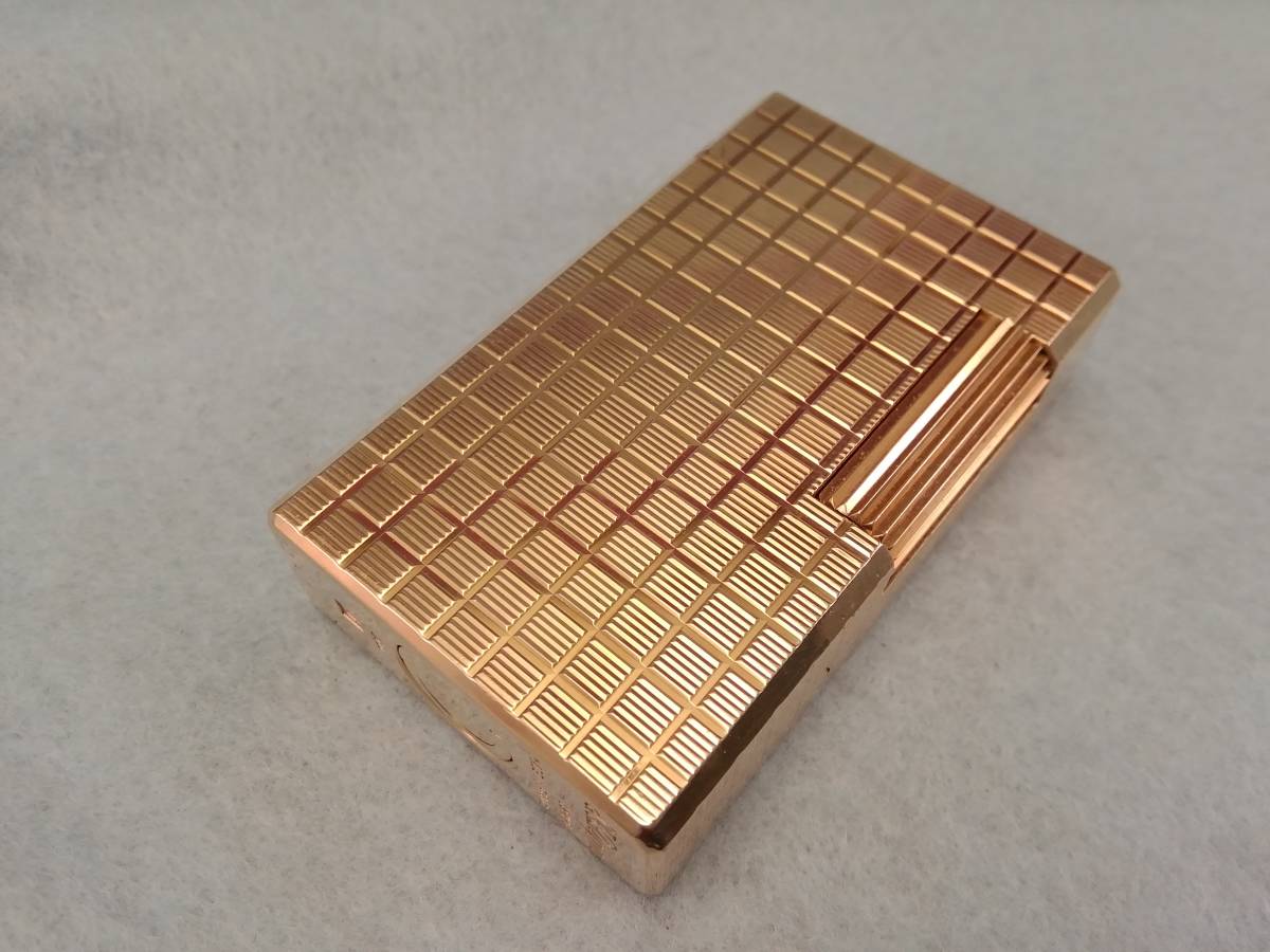 MK1-16 美品デュポンライターライン１Ｌ・金格子・完動品 デュポン ライン1 ライター メンズ ローラー LIGNE2