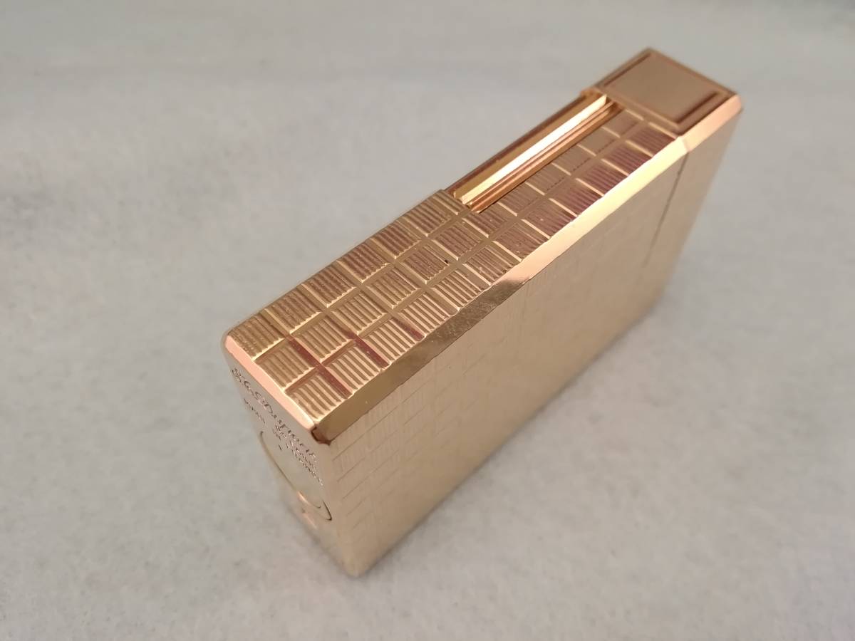 MK1-16 美品デュポンライターライン１Ｌ・金格子・完動品 デュポン ライン1 ライター メンズ ローラー LIGNE2