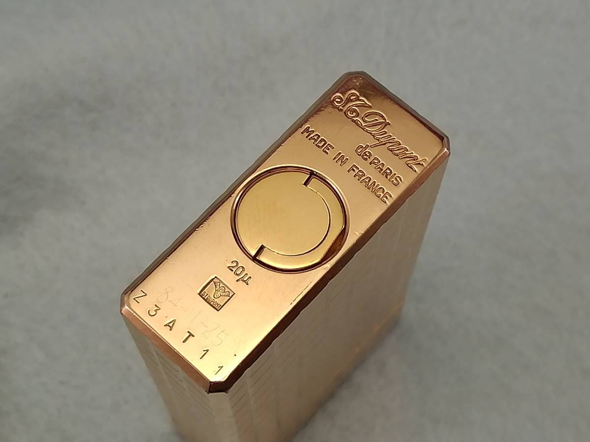 MK1-16 美品デュポンライターライン１Ｌ・金格子・完動品 デュポン ライン1 ライター メンズ ローラー LIGNE2