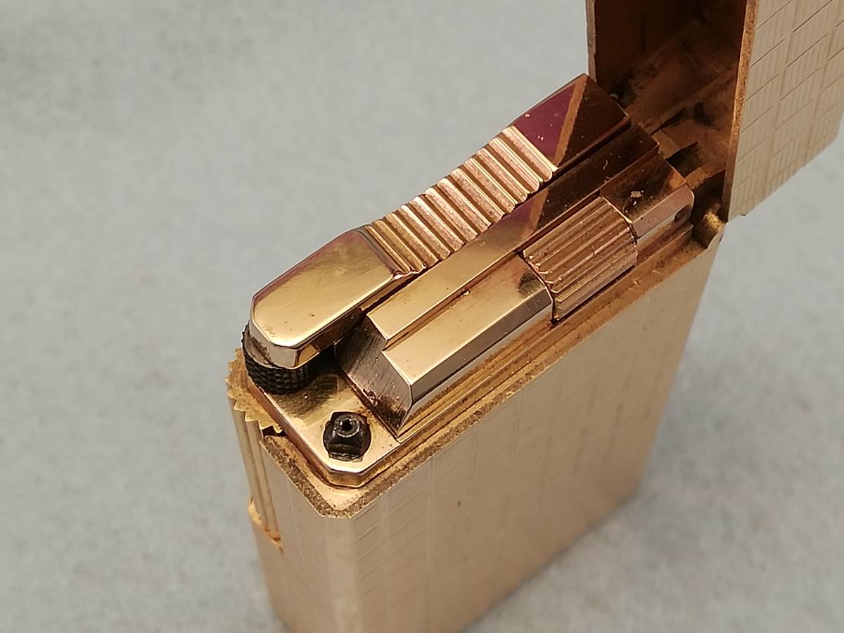 MK1-16 美品デュポンライターライン１Ｌ・金格子・完動品 デュポン ライン1 ライター メンズ ローラー LIGNE2