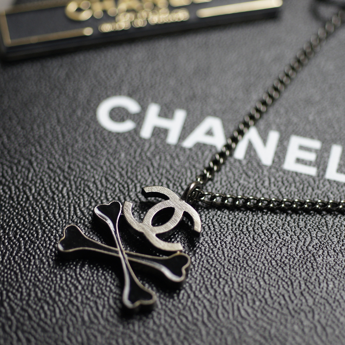 タグ BOX付 シャネル CHANEL 03A クロス ボーン ココマーク ネックレス 