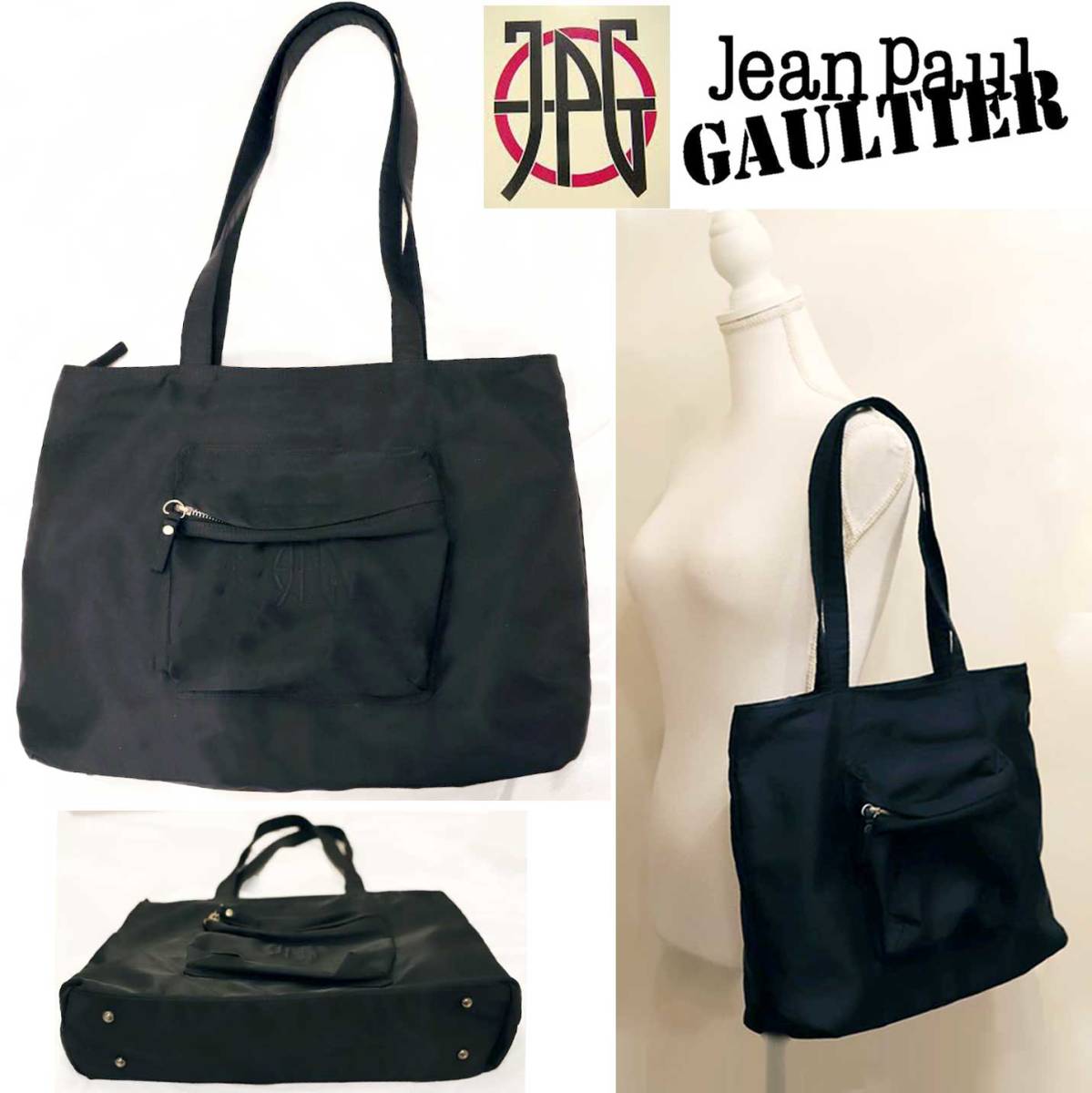 新品】ジャンポール ゴルチエ JPG ナイロントートバッグ 超軽量 黒  