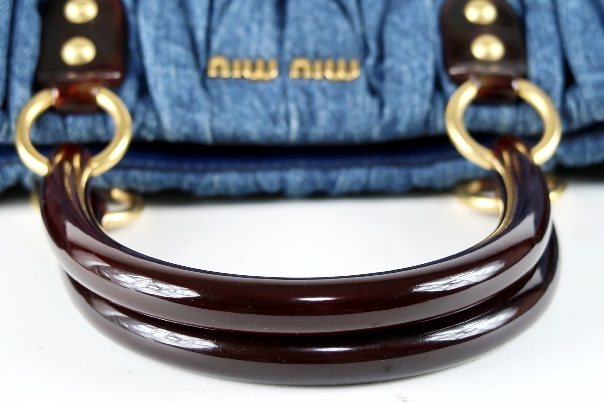 美品】miu miu ミュウミュウ デニム 2WAYショルダー ハンドバッグ 