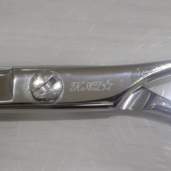 A2491☆美品 NETWORK SCISSORS ネットワークシザー シザー 7インチ 理容 美容 ハサミ 鋏 プロ用 オフセットハンドル ネーム刻印有り 美品_5