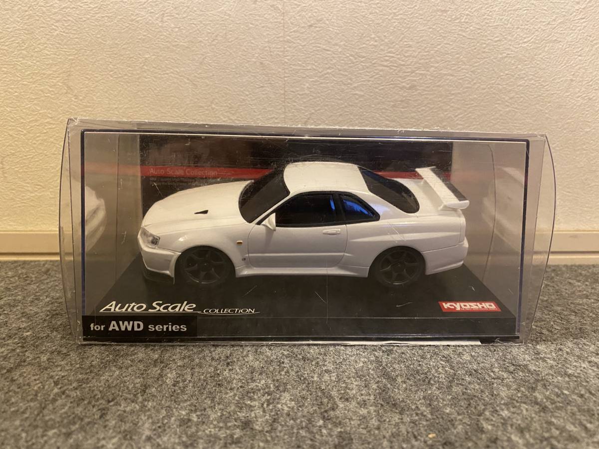 京商 ミニッツ オートスケールコレクション NISSAN SKYLINE 日産 スカイライン GT-R V-specⅡ ニュル ホワイト R34 ボディ 未使用