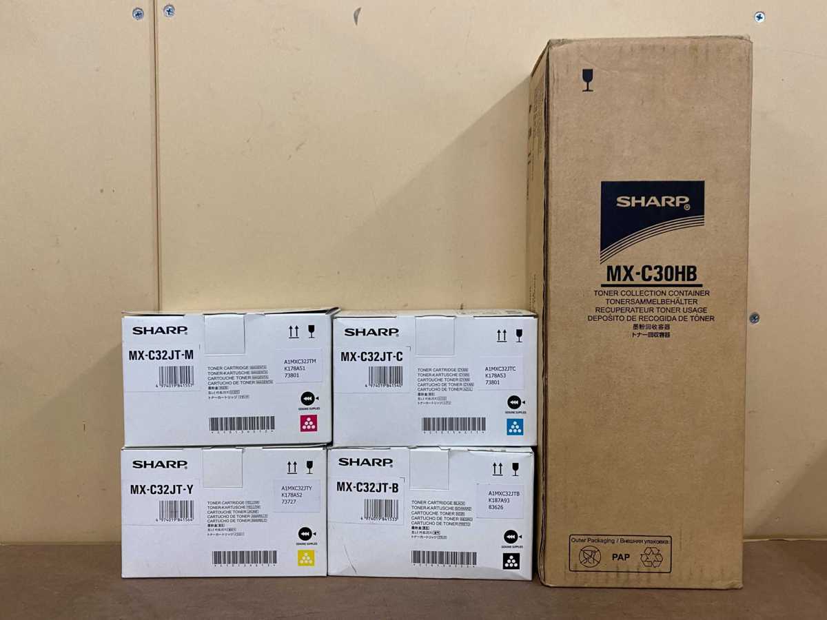 ◇[未使用]SHARP シャープ 純正 トナー MX-C32JT M C Y B マゼンタ・シアン・イエロー・ブラック 4色 4個セット トナー回収容器付