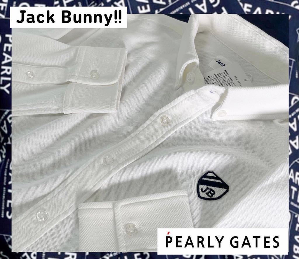 本物 新品 23322127 PEARLY GATES パーリーゲイツ/ジャックバニー 7(3L) 超人気 シャンブレー鹿の子 長袖シャツ メンズゴルフウェア 秋～